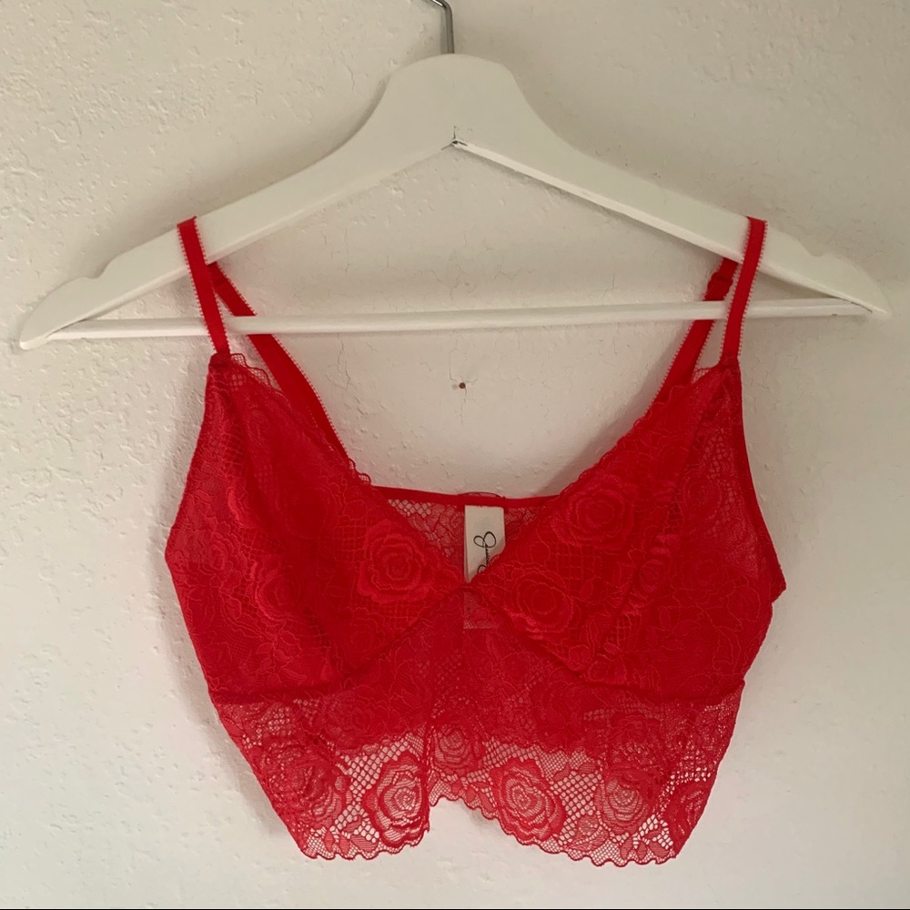 Red Lace Adjustable Bralette